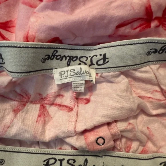 PJ Salvage Pink and Red Bow Print Pajama Shorts - Picture 4 of 4